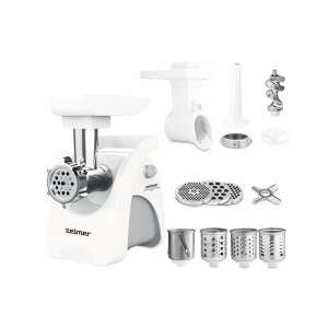 Zelmer ZMM9802B electric meat grinder with accessories, white, isolated on white background - Meat Grinder