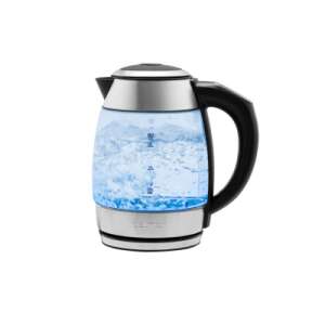 Zelmer ZCK8030 glass electric kettle with stainless steel accents, showing water boiling - Zelmer