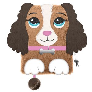 Plüss Spániel Napló 3D mintával, A5, zárral - St. Majewski