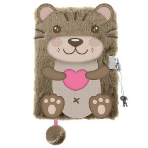 Plüss Vidra Napló A5 Zárral és Kulccsal, 3D Mintával - St. Majewski