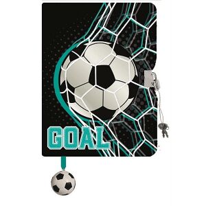 Focis plüss napló A5, focis témájú plüss napló zárral és kulcsokkal - Napló