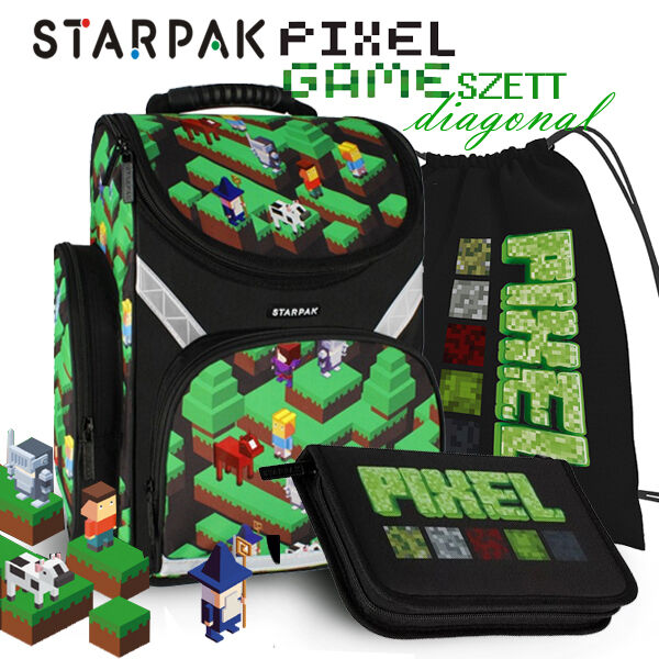 Starpak iskolatáska SZETT - Pixel Game Diagonal