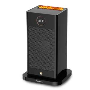 HomeVero HV-SFH1500 2-in-1 Heater and Humidifier, 1500 W, 3D Flame, Remote Control, Timer, Oscillation, 15-45°C, Black 103218018 - Space Heater