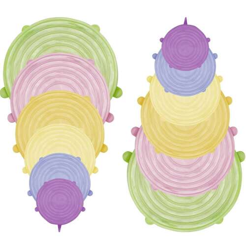 Beper C102COC101 Silicone Lid Set, 6.5-20.5 cm, Temperature -20 to +230°C, BPA Free, Multicolored 103218036