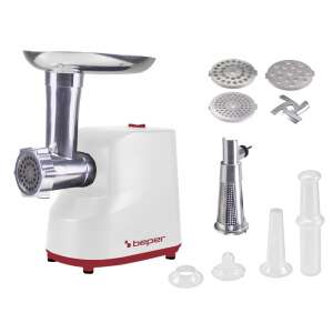 Beper P102ROB200 electric meat grinder with 3 different blades, white - Garden
