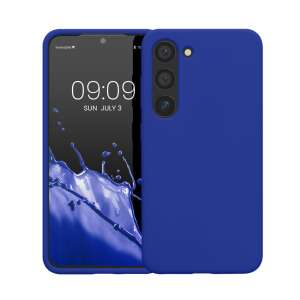 Niebieskie silikonowe etui Kwmobile do telefonu Samsung Galaxy S23, pokazujáce przód i tył - Kwmobile Kontakty telefoniczne