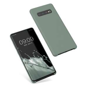 Зелен силиконов калъф за телефон Samsung Galaxy S10 Plus, преден и заден изглед - Технически статии и електроника