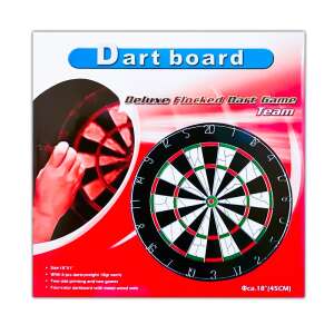 Deluxe Flocked Dart Game Team dartboard, 18 inches, with 6 darts - Dartboard and Accessory