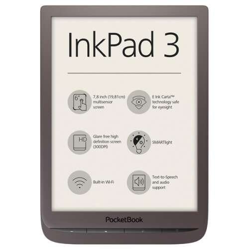 POCKETBOOK PB740 INKPad3 (7.8" E-Ink, auto backlight, Dual CPU: 2x1GHz, 8GB, 1900mAh, wifi, mSD) maro închis e-book 58126087