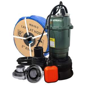 WQD-2000W submersible pump for dirty water with float switch, 50m hose, 2 inch fittings - Öntözés