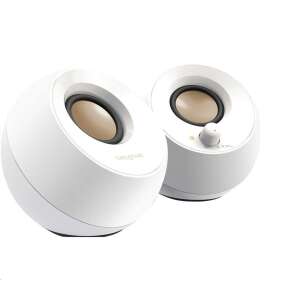 Creative Pebble 2.0 white desktop speakers, compact and stylish, perfect for your computer - Audio