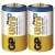 Two GP Ultra Plus D size alkaline batteries