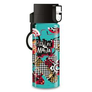 Ars Una Rollin' Mania BPA-freie Wasserflasche, 475 ml, türkis mit Skateboard-Design - Füttern
