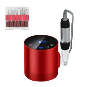 BLUEQUE BQ213 Rote Nagelbohrmaschine mit Bohrern - Nagelschleifer