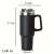 Dimensions of the black 1200ml stainless steel travel mug with handle and lid