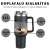 Black 1200ml stainless steel travel mug with handle and lid, double wall insulation keeps drinks hot or cold for hours