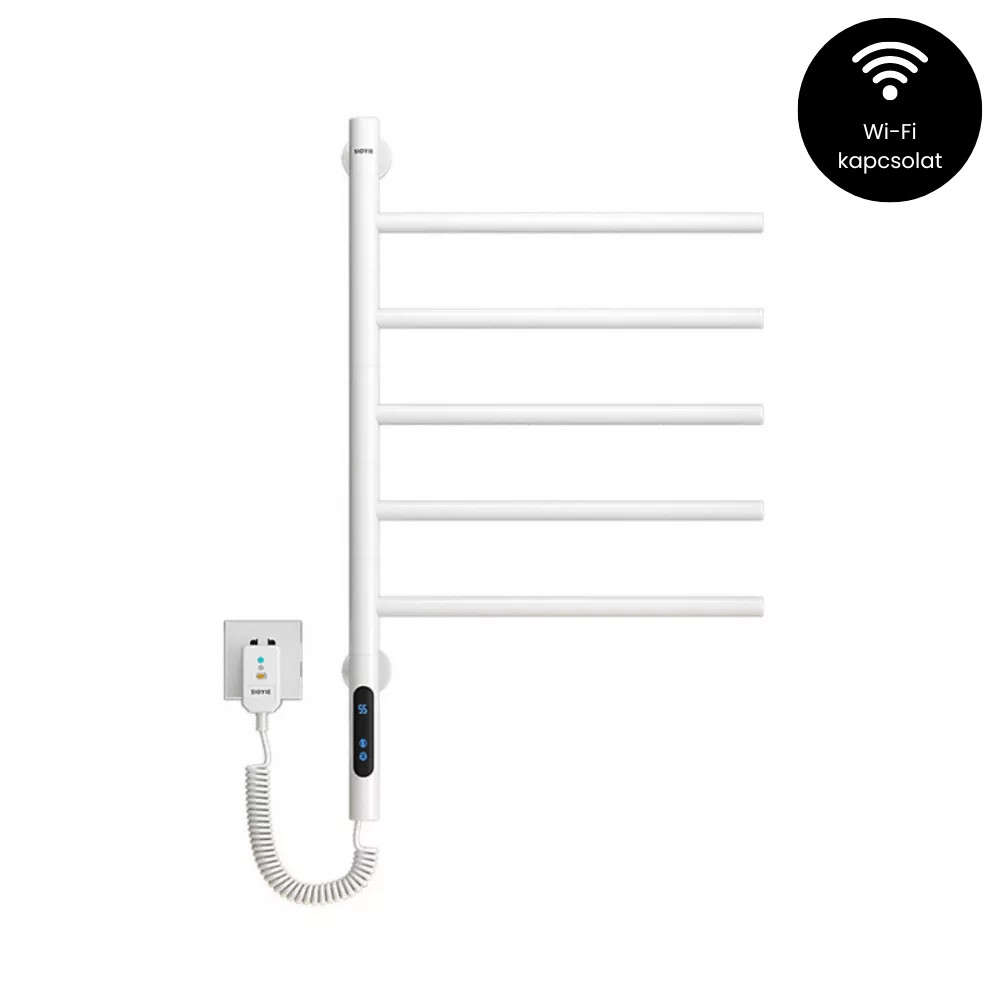 Intelligent Towel Radiator with Foldable Arms, G63 - White - Wi-Fi