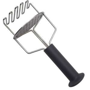 Rozsdamentes acél krumplinyomó gumi nyéllel, dupla felületű - Krumplinyomó & Krumplitörő