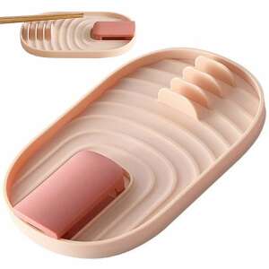 Ružový držiak na kuchynské náradie s podstavcom na veko, držiakom na stierku a lyžicu - Kuchynské pomôcky