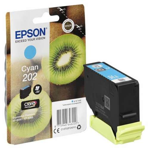 Epson T02F2 Cyan tintapatron, 4,1ml, Claria 202, C13T02F24010