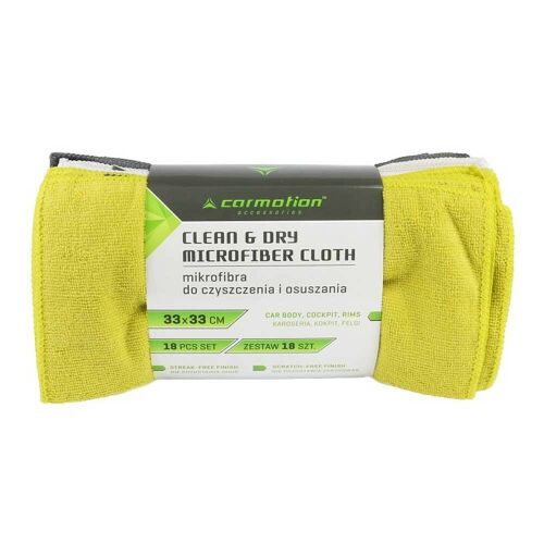 Carmotion 18 darabos mikroszálas törlőkendő készlet, 30x30 cm, autó tisztításhoz és szárításhoz