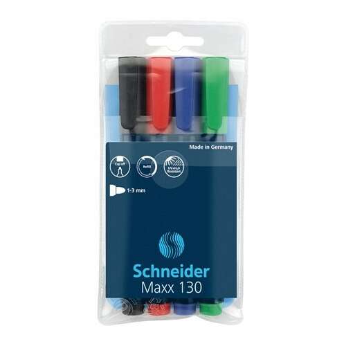 SCHNEIDER "Maxx 130" 1-3 mm kúpos 4 különböző szín alkoholos marker készlet 58119142