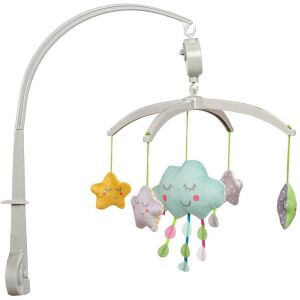 Kiságyra szerelhető zenélő forgó játék