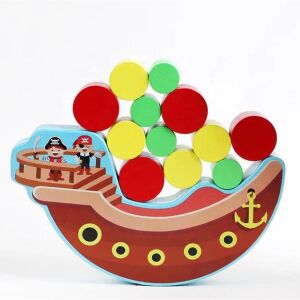 Fa egyensúlyozós ügyességi játék - kalózhajó