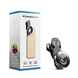 Lentilă cu unghi larg Apexel 195 de grade cu efect de pește pentru telefoane iPhone și Android, lentilă HD pentru smartphone, lentilă cu unghi larg pentru telefon mobil - Lentile / obiective pentru telefoane moblle