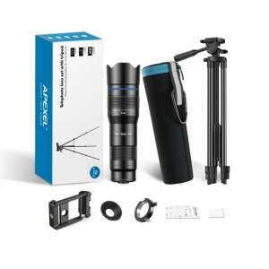 Set obiectiv teleobiectiv Apexel 40x zoom pentru smartphone-uri cu trepied, clip telefon și accesorii - Lentile / obiective pentru telefoane moblle