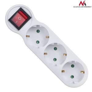 Maclean Energy 3-fach Steckdosenleiste mit Schalter, 16A, weiß - Maclean