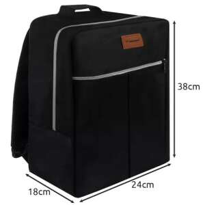 Fekete utazó hátizsák 38 x 24 x 18 cm méretben - Utazótáska