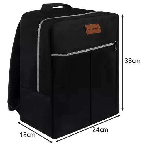 Fekete utazó hátizsák 38 x 24 x 18 cm méretben