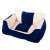 Blue and beige dog bed