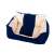 Blue and beige dog bed