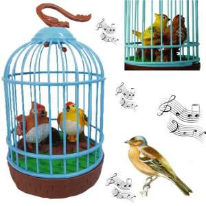 Éneklő és táncoló madarak kalitkában LED fénnyel, zenei játék gyerekeknek - Zenélő játék