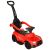 Ikonka 3-in-1 Red Baby Ride-On Car with Push Bar - Angled View