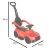 Ikonka 3-in-1 Red Baby Ride-On Car with Push Bar and Dimensions