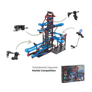 Fischertechnik Marble Competition Battle összeszerelt pálya csapdákkal, STEM építőjáték gyerekeknek - Golyópálya