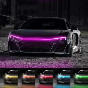 Bandă decorativă auto RGB LED, 180cm, iluminare auto multicoloră - Lumini auto