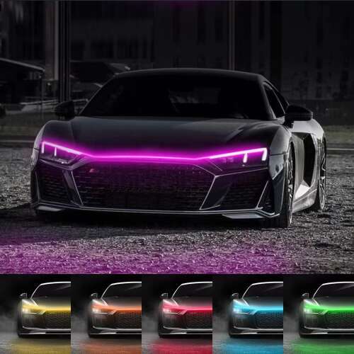 Bandă decorativă auto RGB LED, 180cm, iluminare auto multicoloră