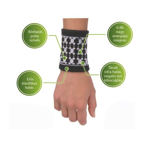 Vivafit Mágneses Turmalin Csuklószorító - L (18-21cm)