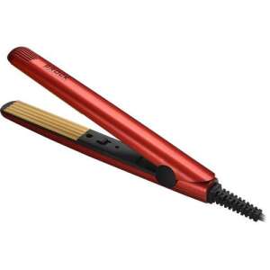 Brock HC 2002 RD Mini Hair Crimper, red ceramic crimping iron for creating textured hairstyles - Brock Electronics