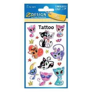 Folie de tatuaje temporare Z Design cu mai multe modele de pisici - Tatuaje temporare