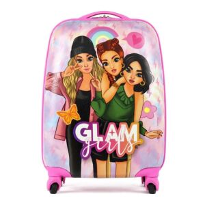 Glami Girls ružový kufor na kolieskach pre dievčatá, pohľad spredu - Bábätká & Batoľatá