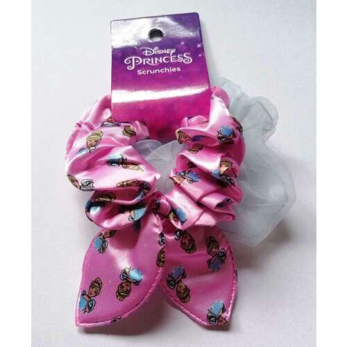 Disney Princess Cinderella Haargummis, rosa Satin-Haargummis mit Cinderella-Druck, 2er Pack