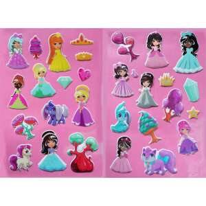 Prinzessinnen Puff-Schaumstoffsticker-Set - 2 Bögen - 31 Stk