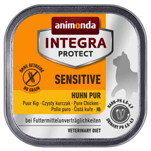 Animonda Integra Protect Sensitive Nassfutter für Katzen, reines Huhn, getreidefrei, veterinäres Diätfutter, 100g