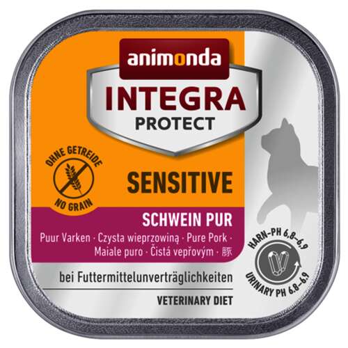 Animonda Integra Protect Sensitive nedves macskaeledel, 100g, tiszta sertéshús, állatorvosi diéta, gabona mentes