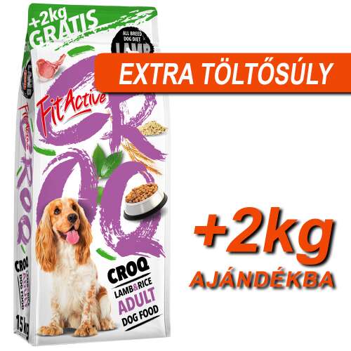 FitActive Croq Bárány és Rizs Kutyaeledel - Felnőtt Kutyáknak - 17kg